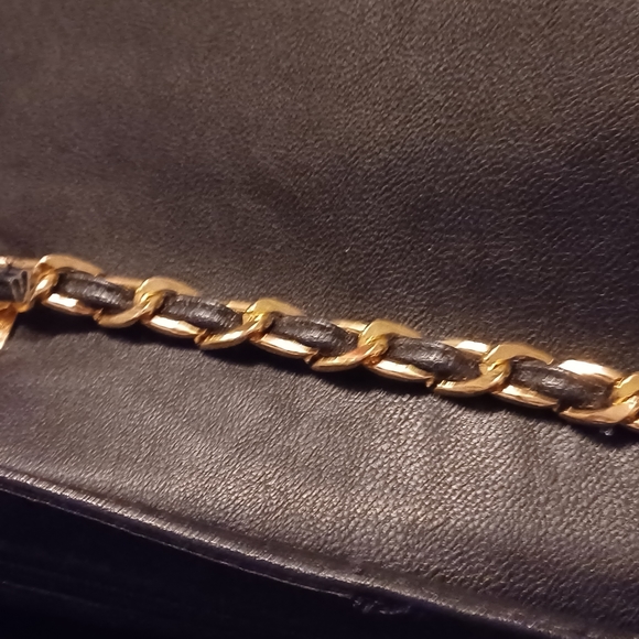 Bebe Black Crossbody Purse faux leather Gold Hardware Handbag - Picture 13 of 14